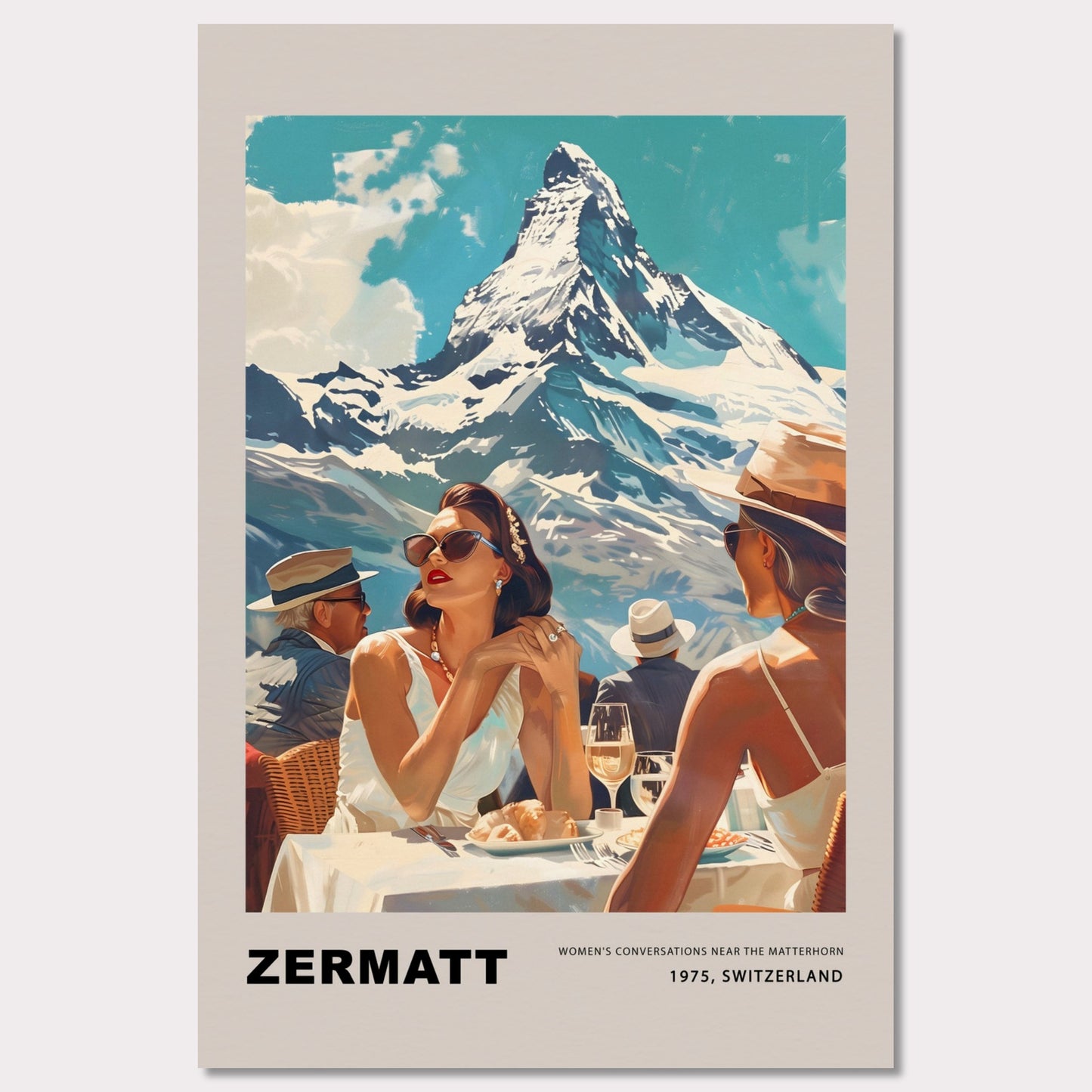 Poster titled 'Women's conversations in Zermatt' from ArtDarts