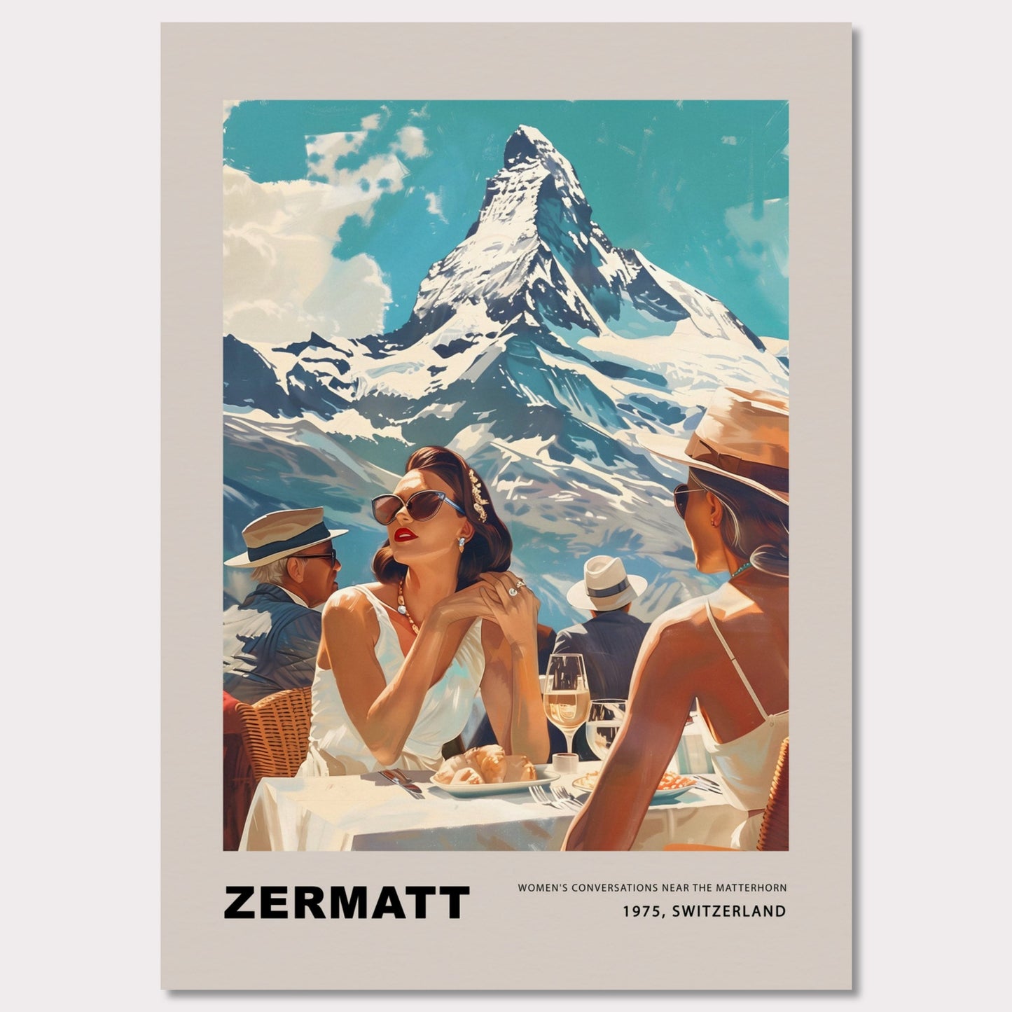 Poster titled 'Women's conversations in Zermatt' from ArtDarts