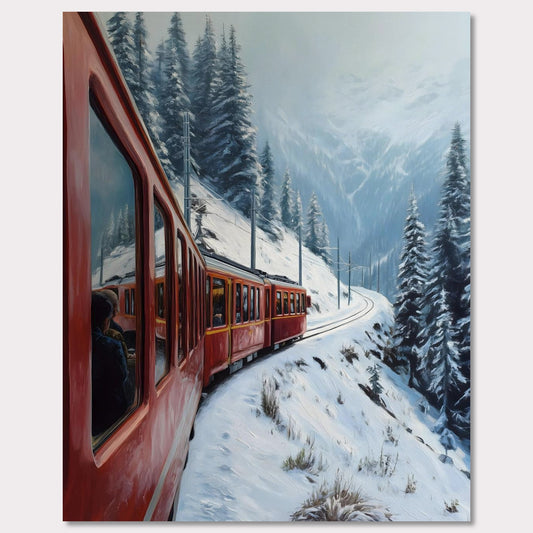 Poster titled 'Red Train, White Curve' from ArtDarts