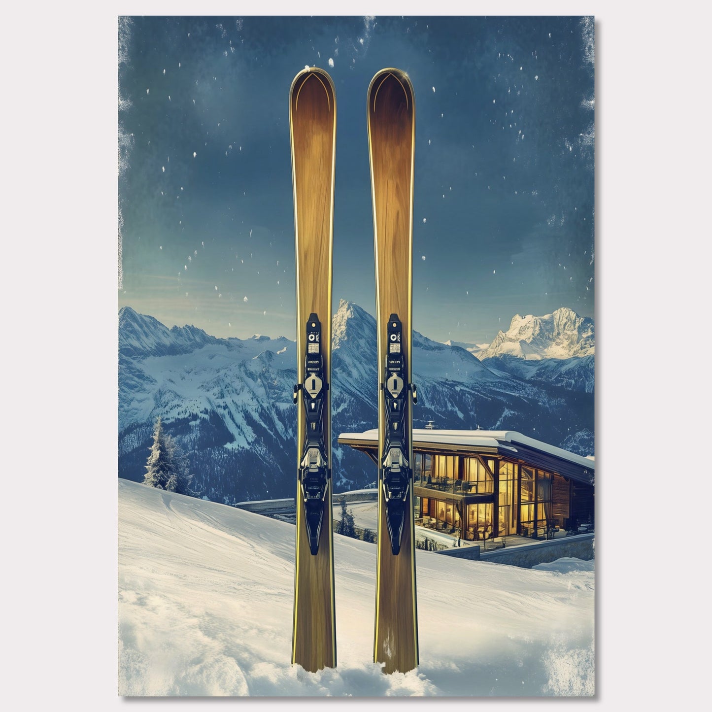 Poster titled 'Ski Alps Luxe Chalet' from ArtDarts