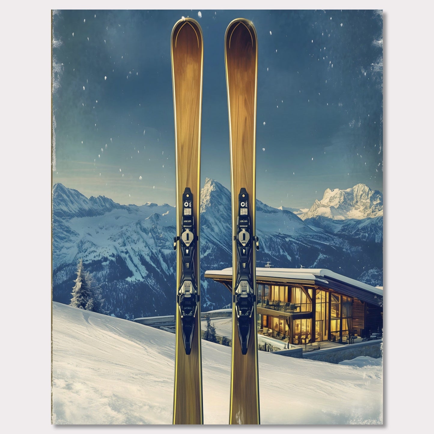 Poster titled 'Ski Alps Luxe Chalet' from ArtDarts