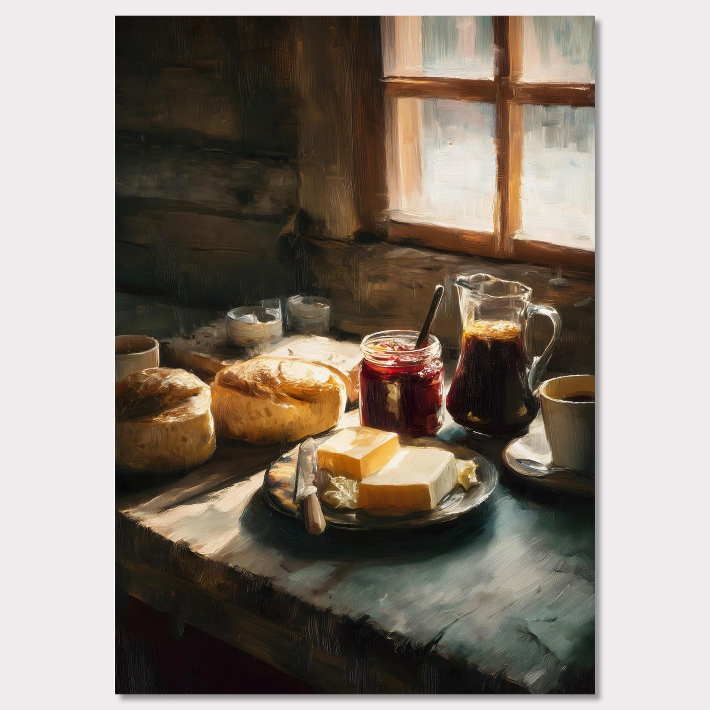 Poster titled 'Breakfast Still, Jar & Steam' from ArtDarts