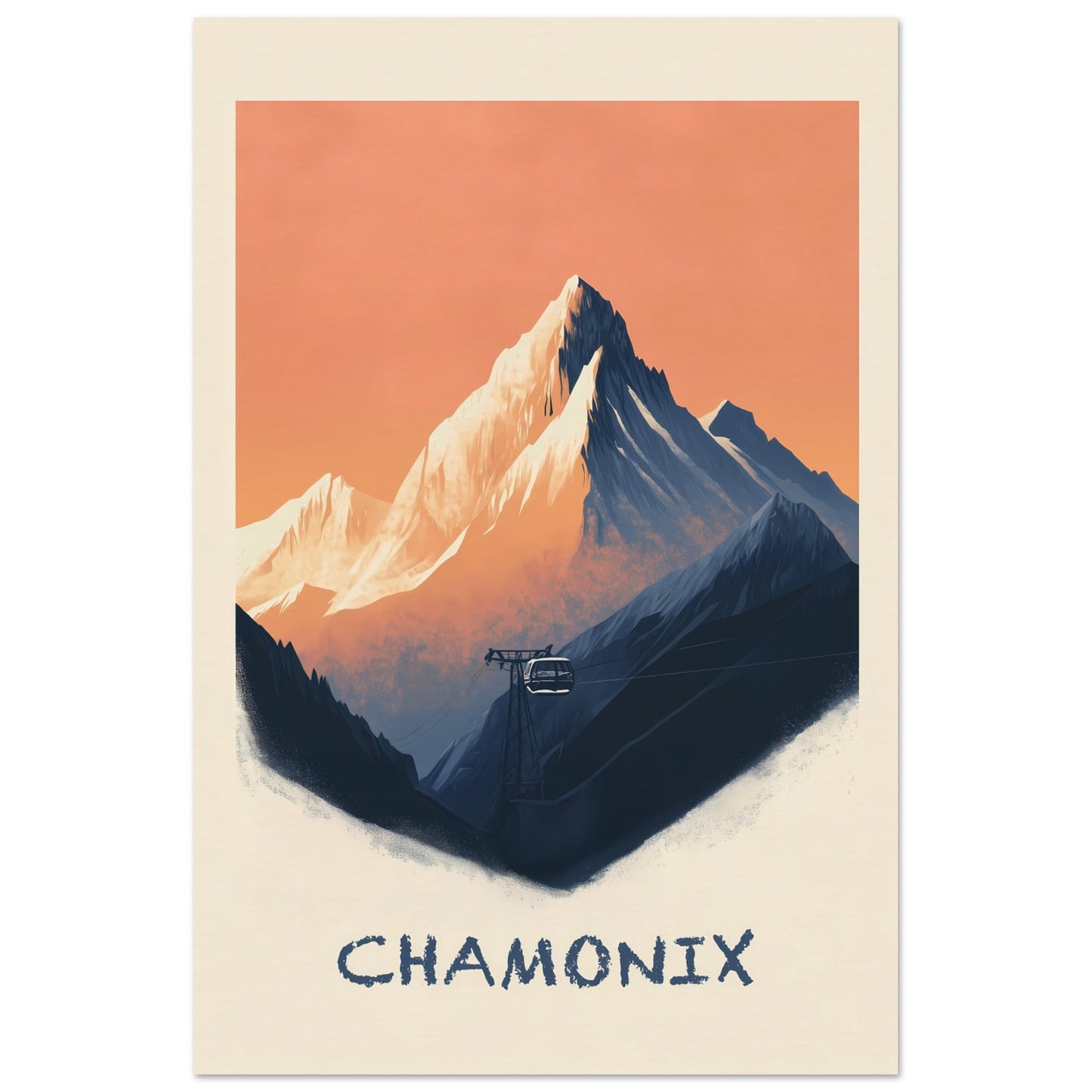 Poster titled 'Chamonix Heights: A View Above the Peaks' from ArtDarts