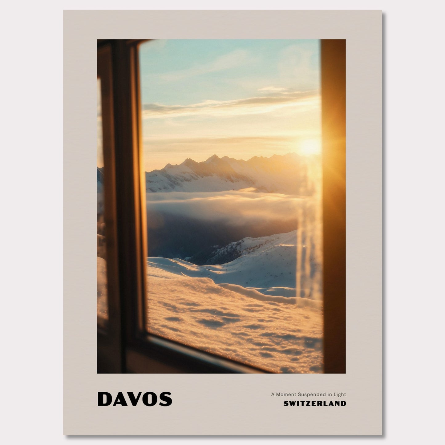 Poster titled 'DAVOS. A Moment Suspended in Light' from ArtDarts