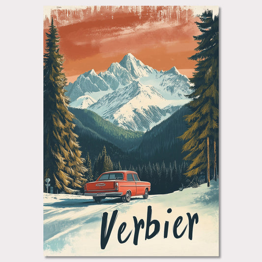 Poster titled 'Verbier - Alpine Roadtrip' from ArtDarts