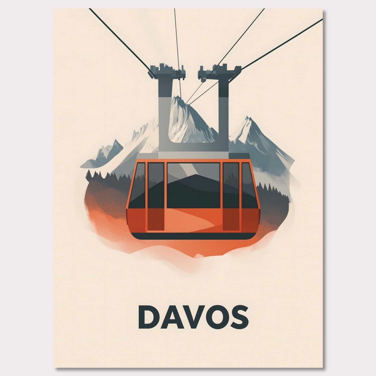Poster titled 'Winter Elegance of Davos' from ArtDarts