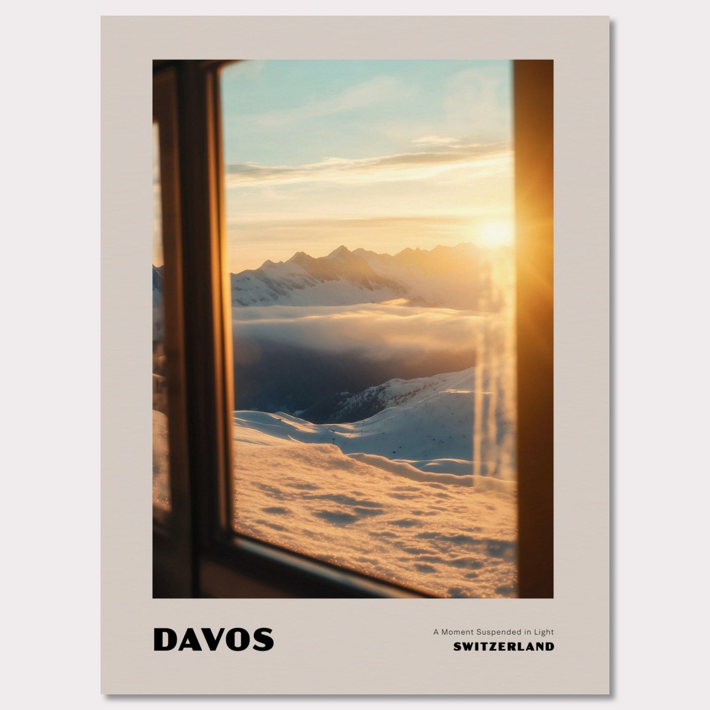 Poster titled 'DAVOS. A Moment Suspended in Light' from ArtDarts