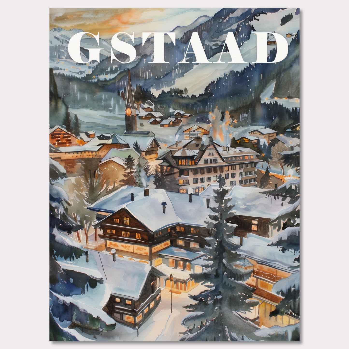 Poster titled 'Gstaad Poster' from ArtDarts