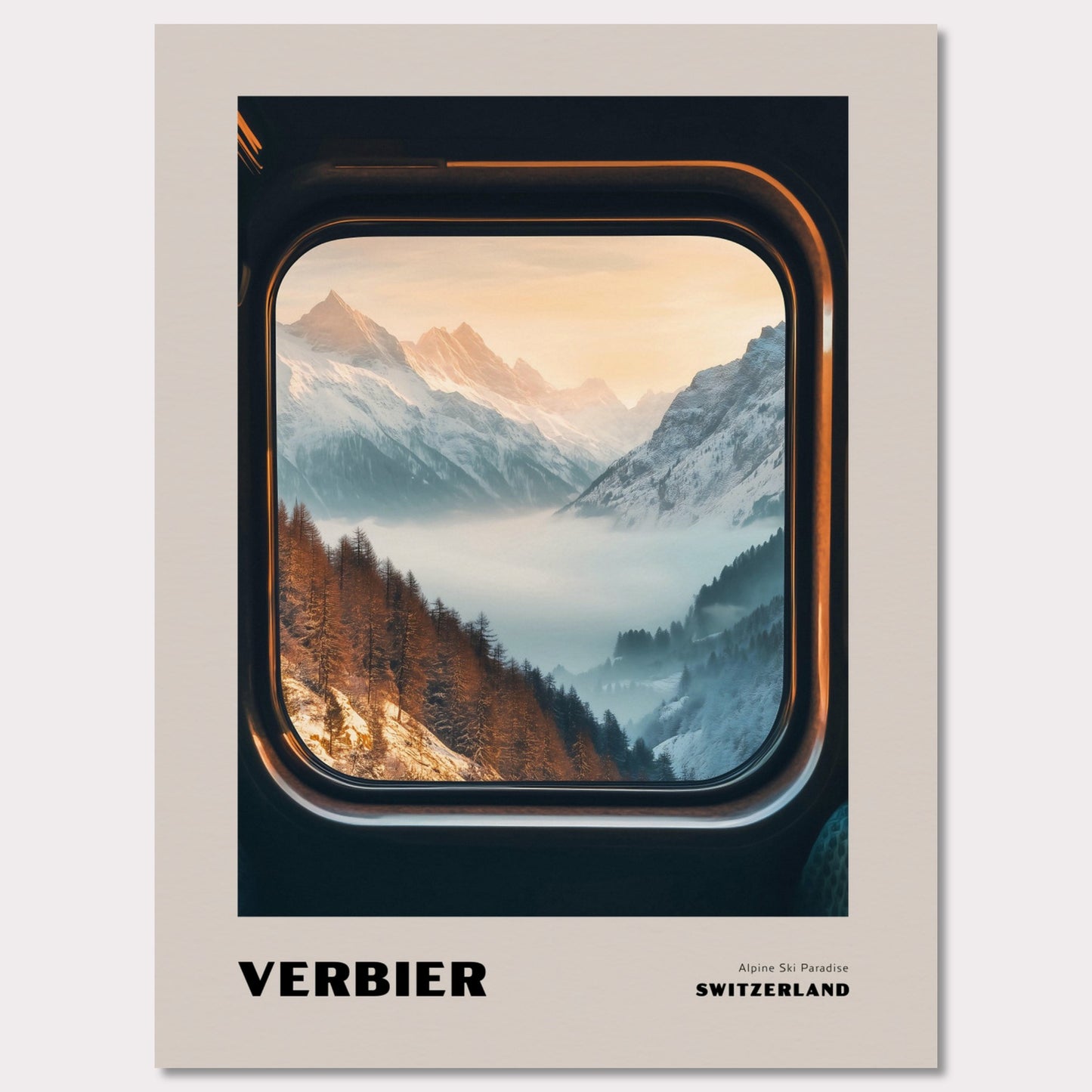 Poster titled 'VERBIER. Alpine Ski Paradise' from ArtDarts