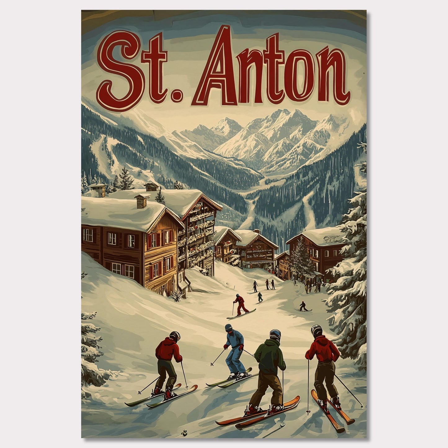Poster titled 'St. Anton - Winter Charm' from ArtDarts