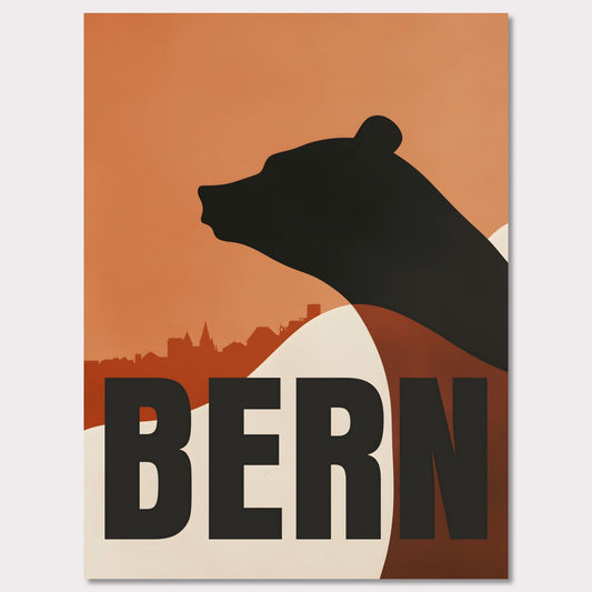 Poster titled 'Bern Silhouette: Harmony in Shadows' from ArtDarts