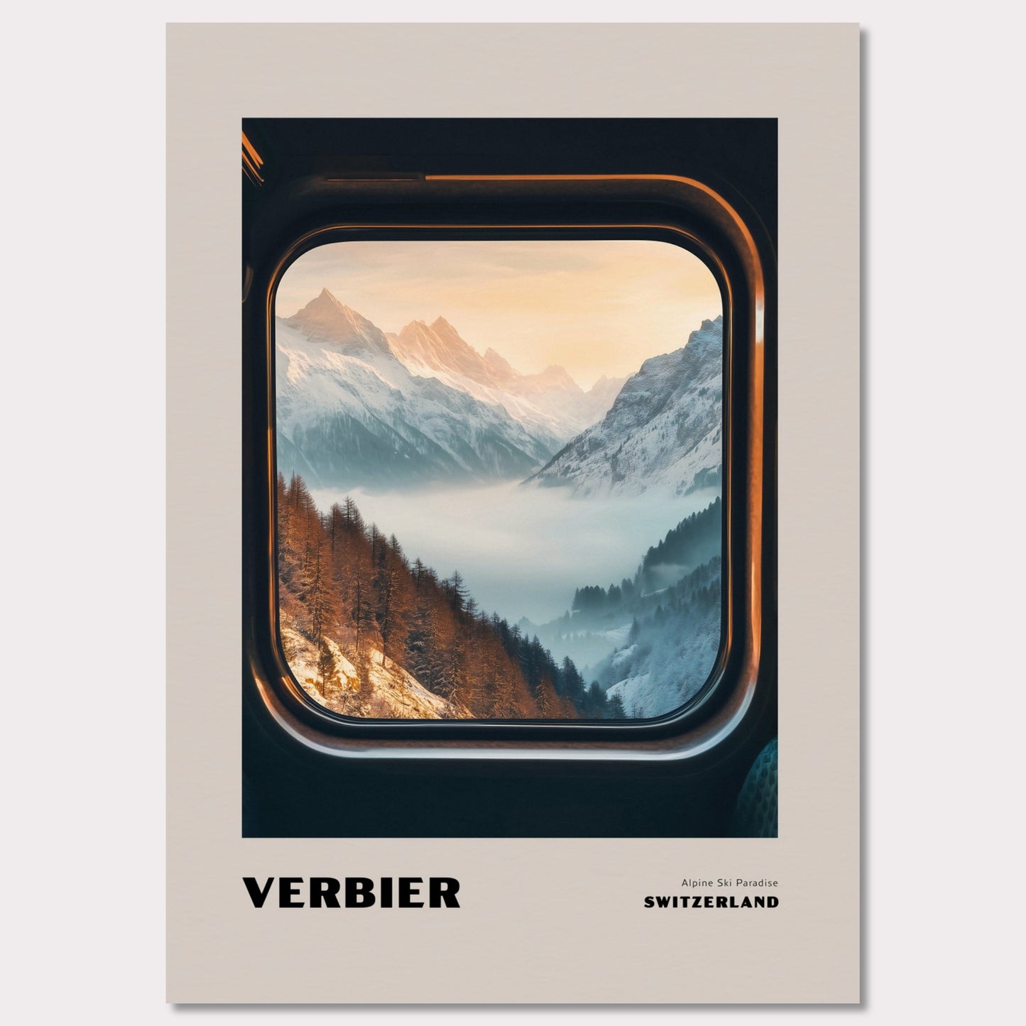 Poster titled 'VERBIER. Alpine Ski Paradise' from ArtDarts