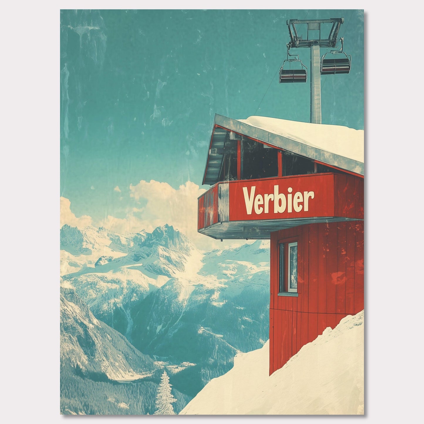 Poster titled 'Verbier - Gondola View' from ArtDarts