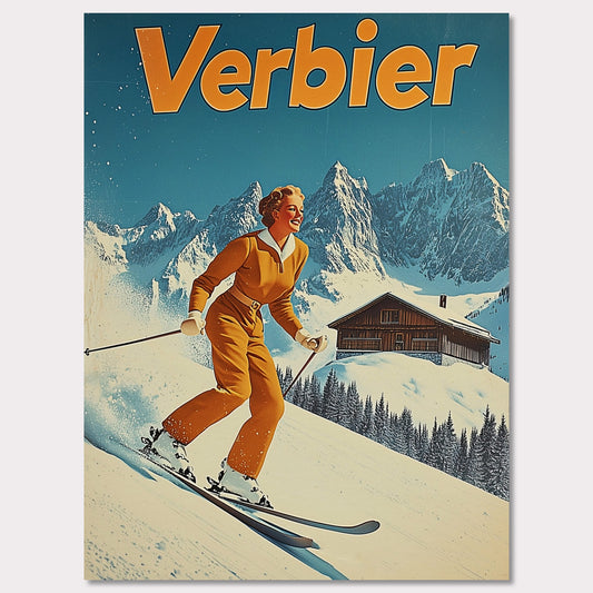 Poster titled 'Verbier Skiing' from ArtDarts