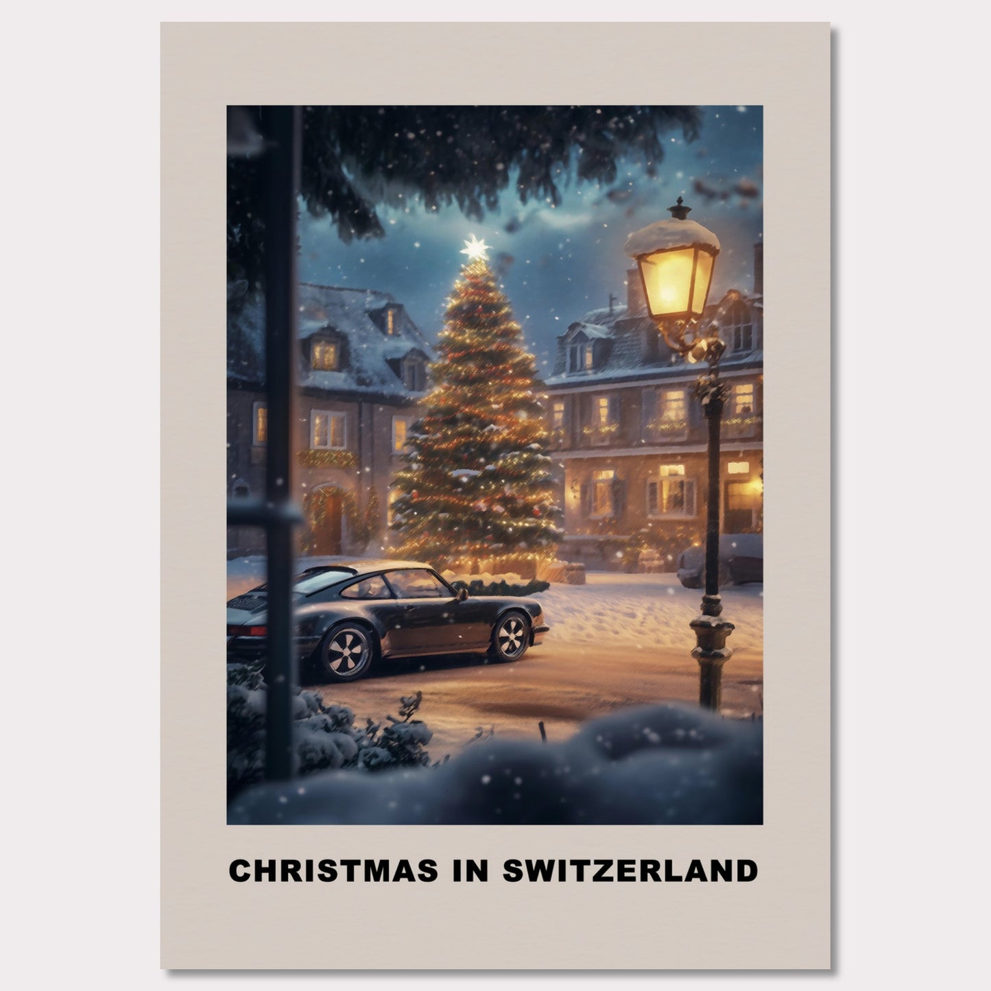 Poster titled 'Christmas in Switzerland - Festive Nights' from ArtDarts