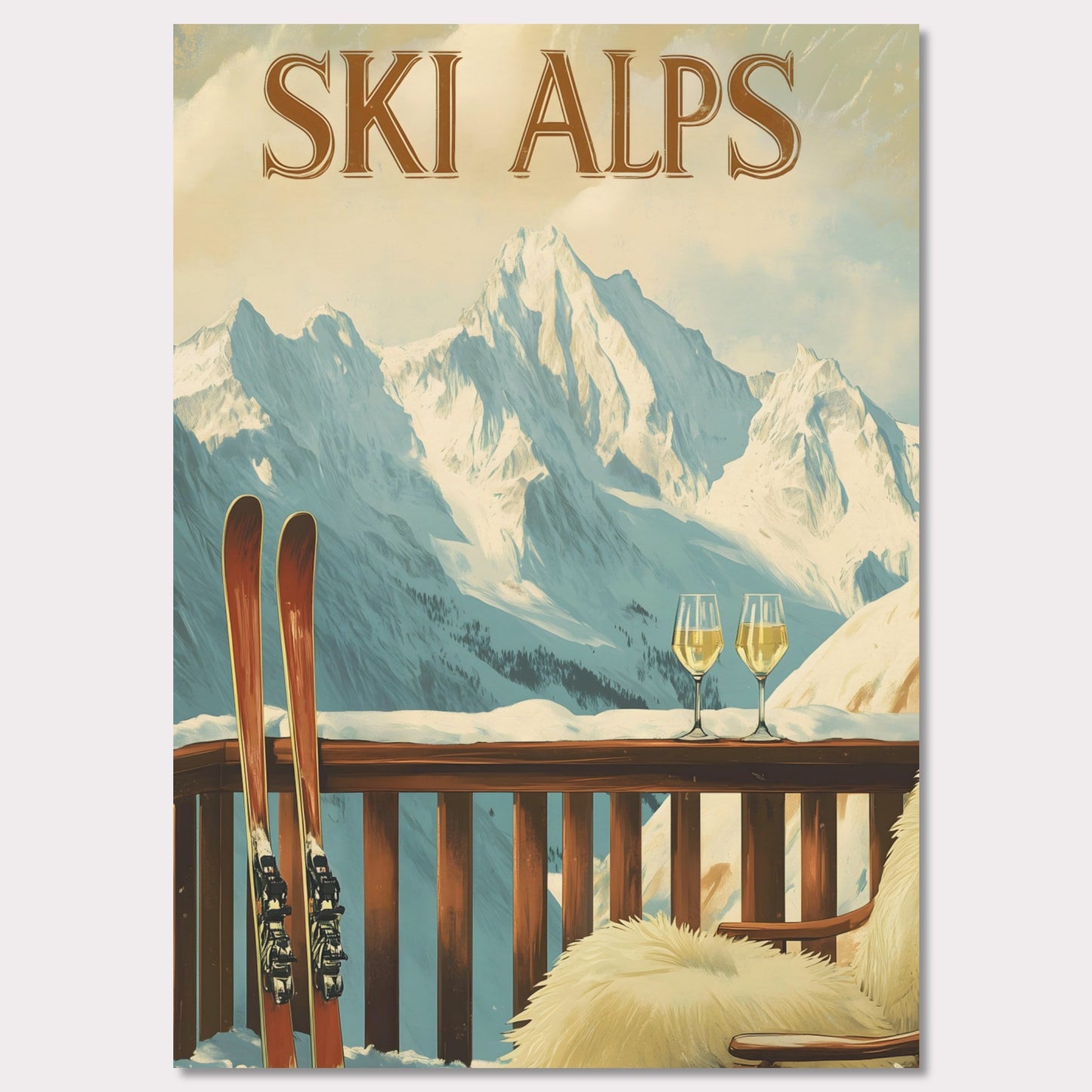 Poster titled 'Serenity of Ski Alps' from ArtDarts