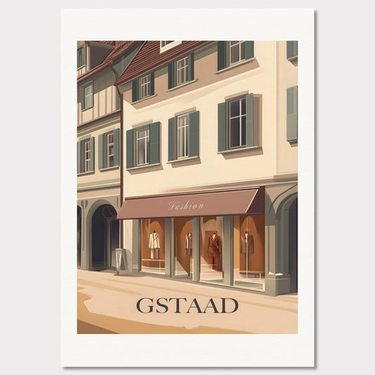 Poster titled 'Gstaad – Fashion in the Alps' from ArtDarts