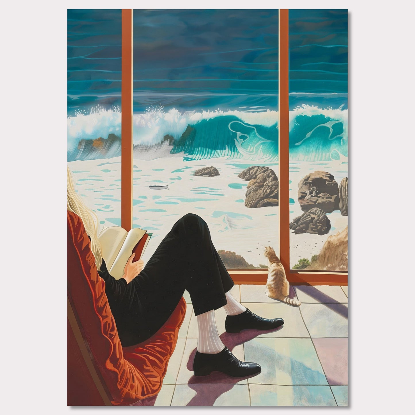 Poster titled 'Cat and Waves' from ArtDarts