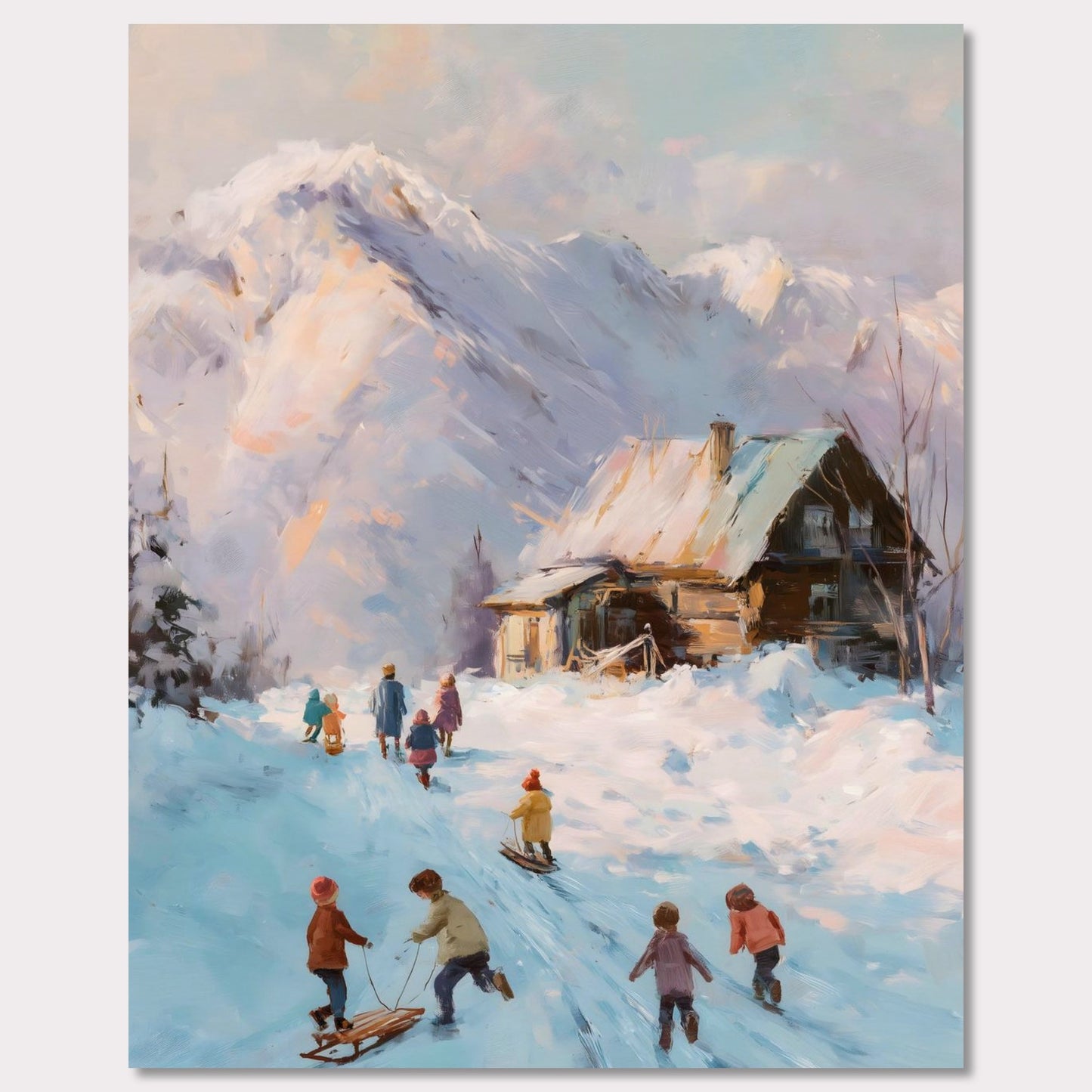 Poster titled 'Sled Run, Alps Ridge' from ArtDarts