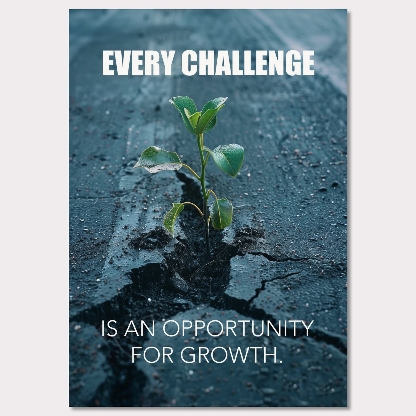 Poster titled 'Every challenge is an opportunity for growth' from ArtDarts