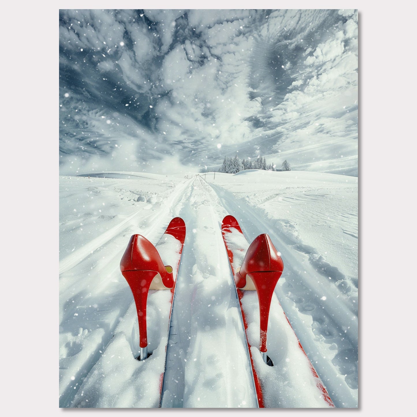 Poster titled 'High Heels, High Thrills' from ArtDarts