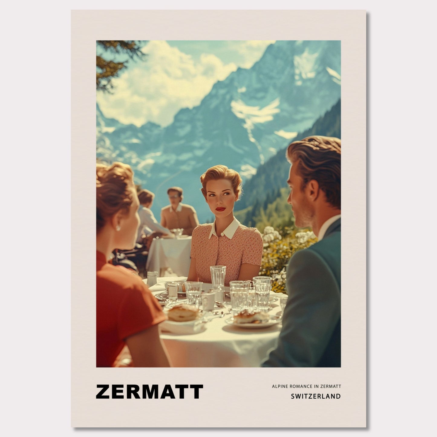 Poster titled 'Alpine Romance in Zermatt' from ArtDarts