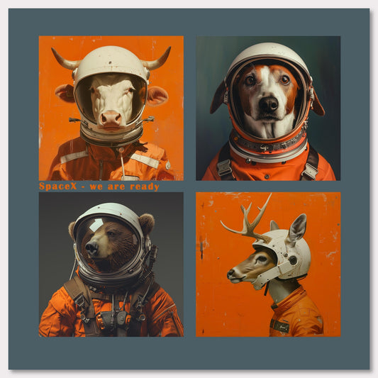 Poster titled 'Animals astronauts Poster' from ArtDarts