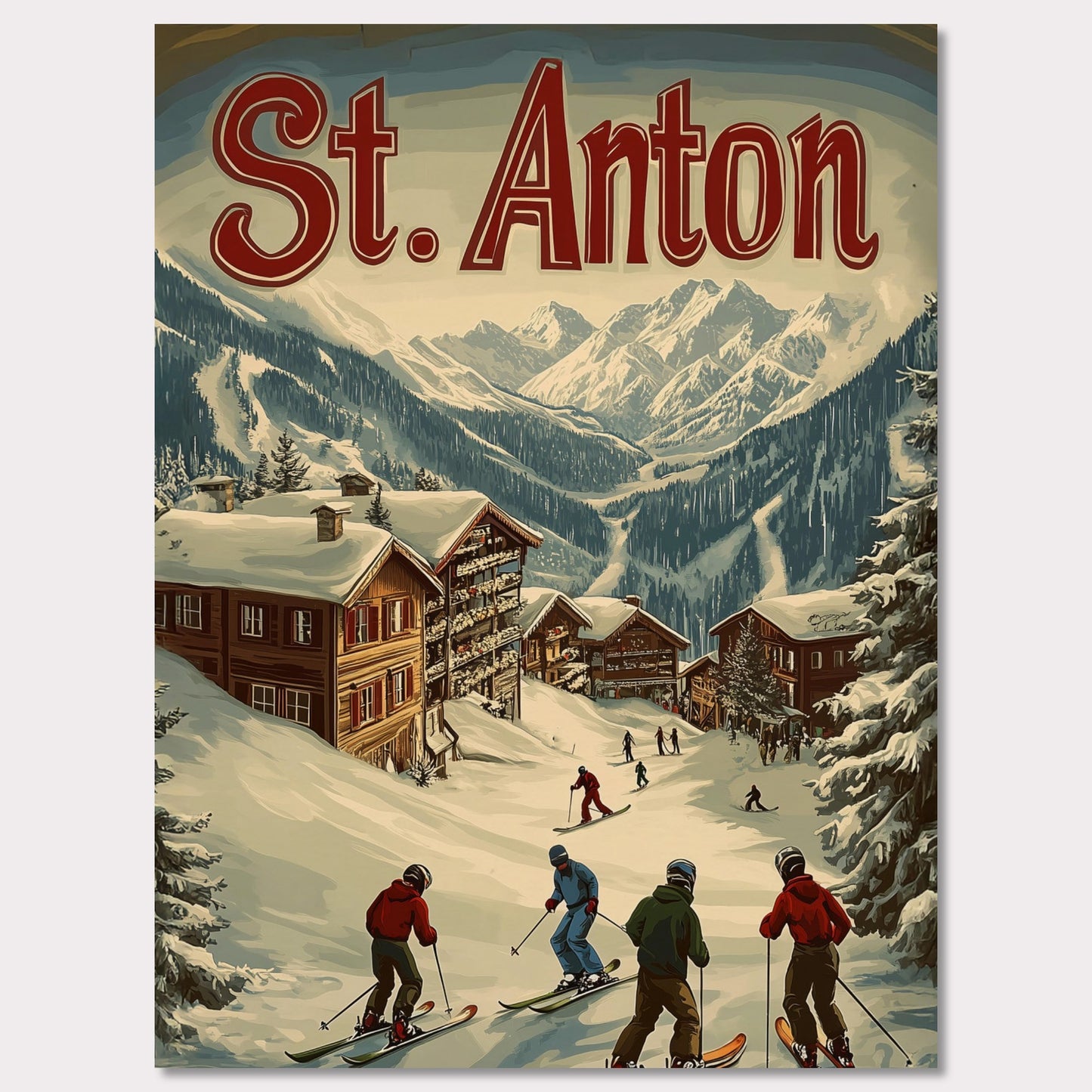 Poster titled 'St. Anton - Winter Charm' from ArtDarts
