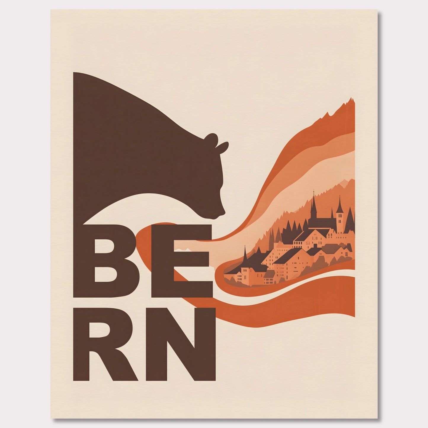 Poster titled 'Flowing Heritage of Bern' from ArtDarts