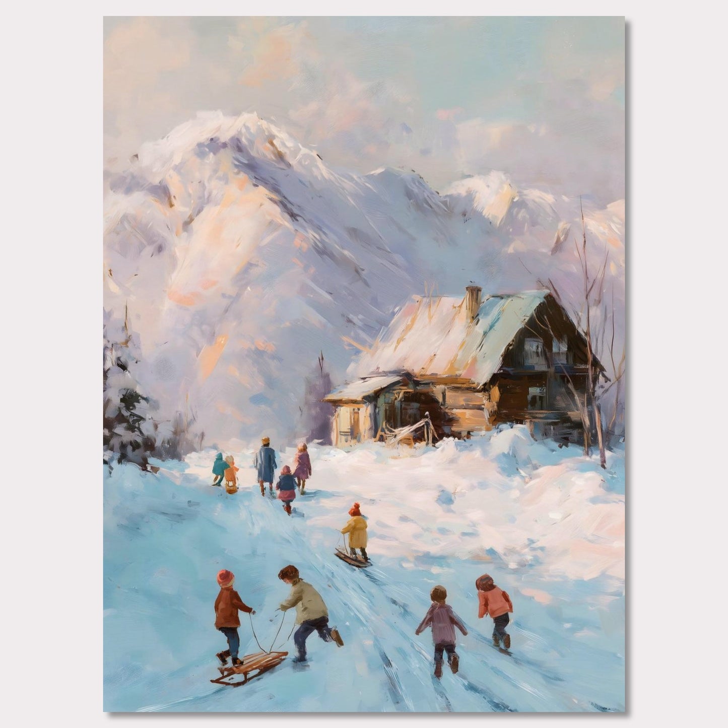 Poster titled 'Sled Run, Alps Ridge' from ArtDarts