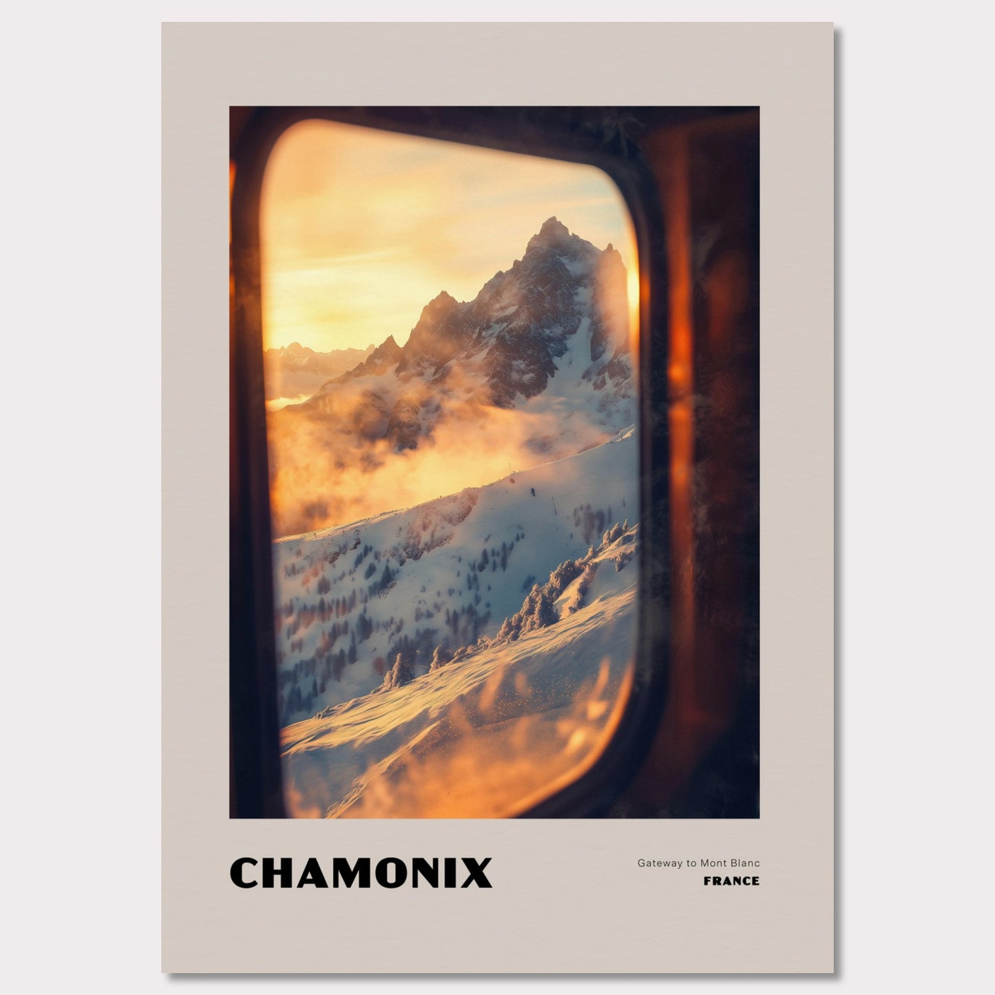 Poster titled 'CHAMONIX. Gateway to Mont Blanc' from ArtDarts