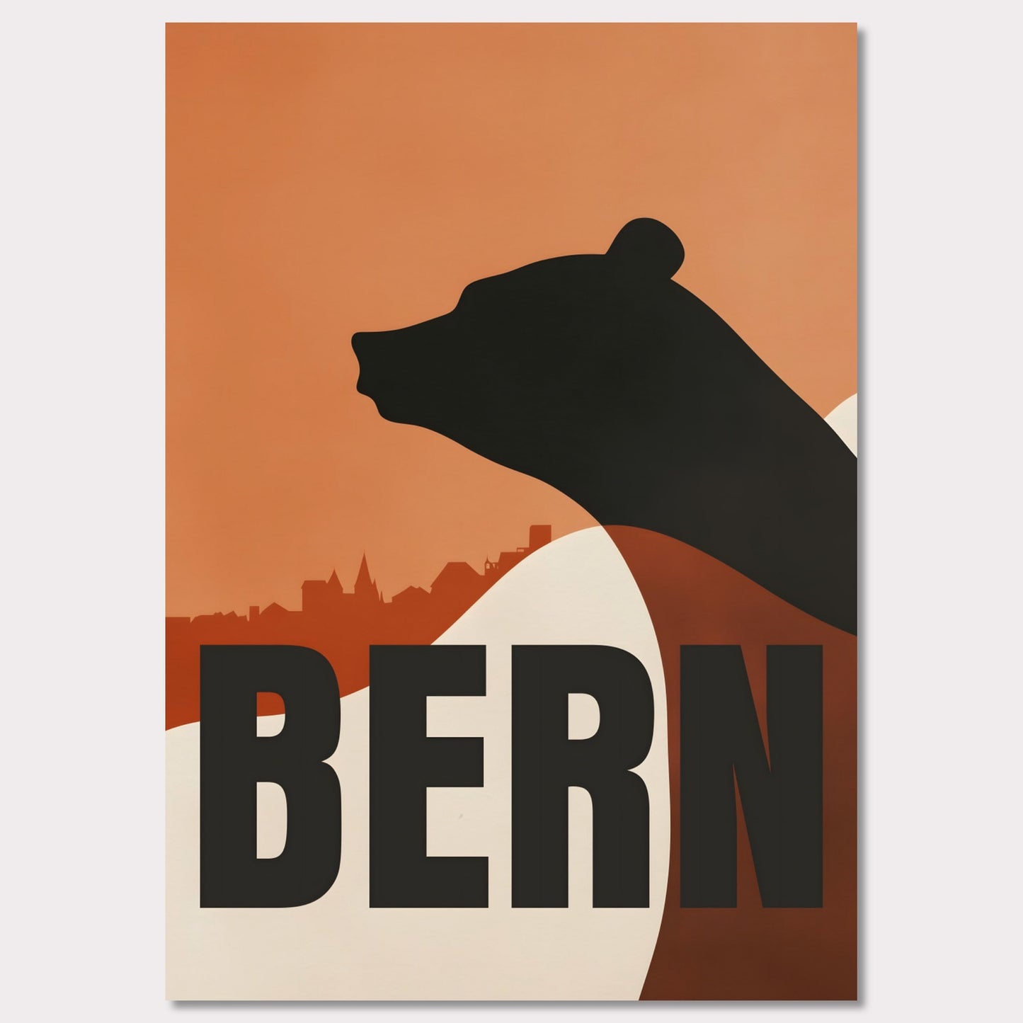 Poster titled 'Bern Silhouette: Harmony in Shadows' from ArtDarts