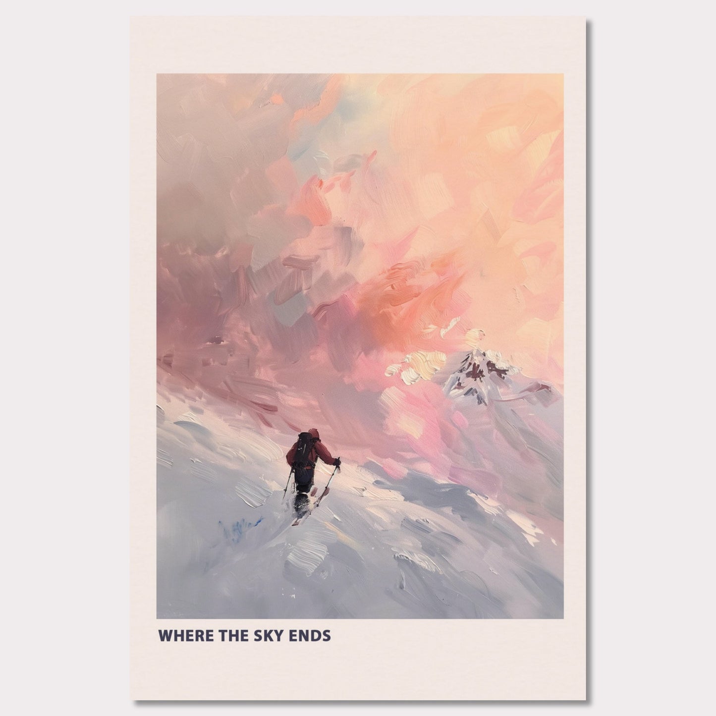 Poster titled 'Skier at sunset Poster' from ArtDarts