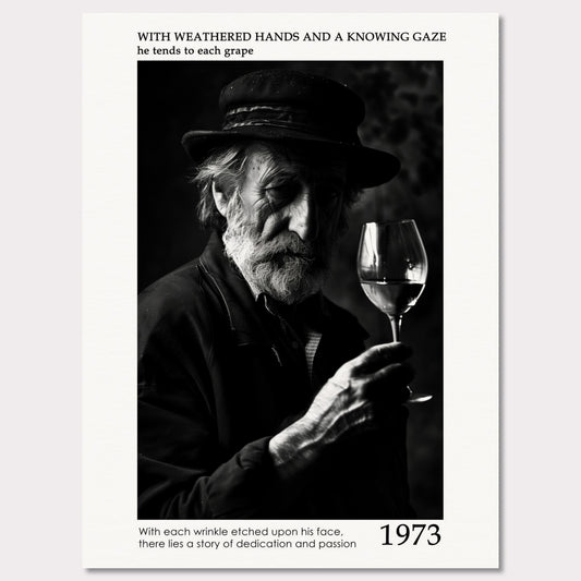 Poster titled 'Elderly Winemaker Poster' from ArtDarts
