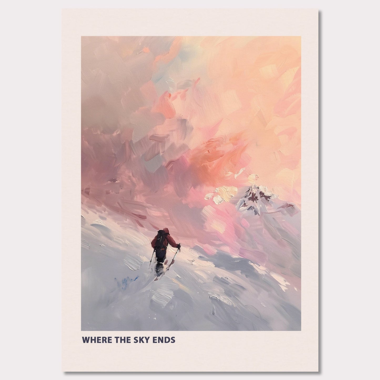 Poster titled 'Skier at sunset Poster' from ArtDarts