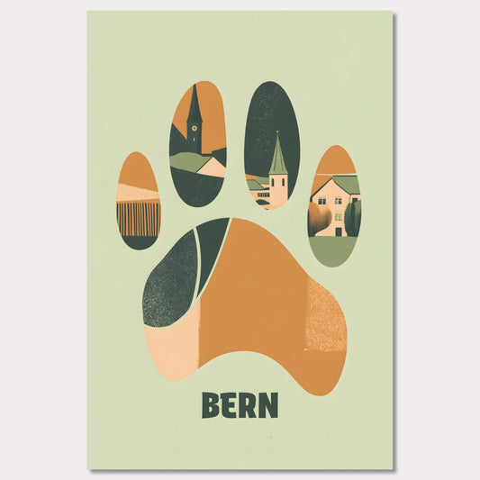 Poster titled 'Bern: Footprints of Tradition' from ArtDarts