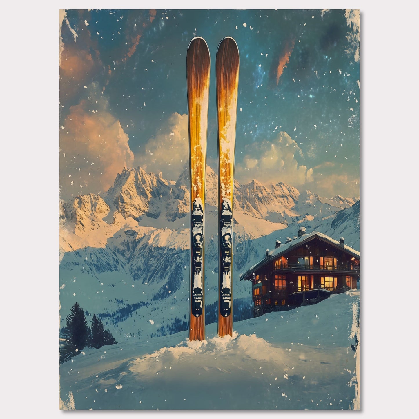 Poster titled 'Ski into Serenity' from ArtDarts