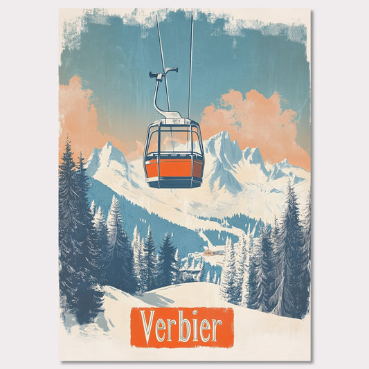 Poster titled 'Verbier - Gondola Heights' from ArtDarts