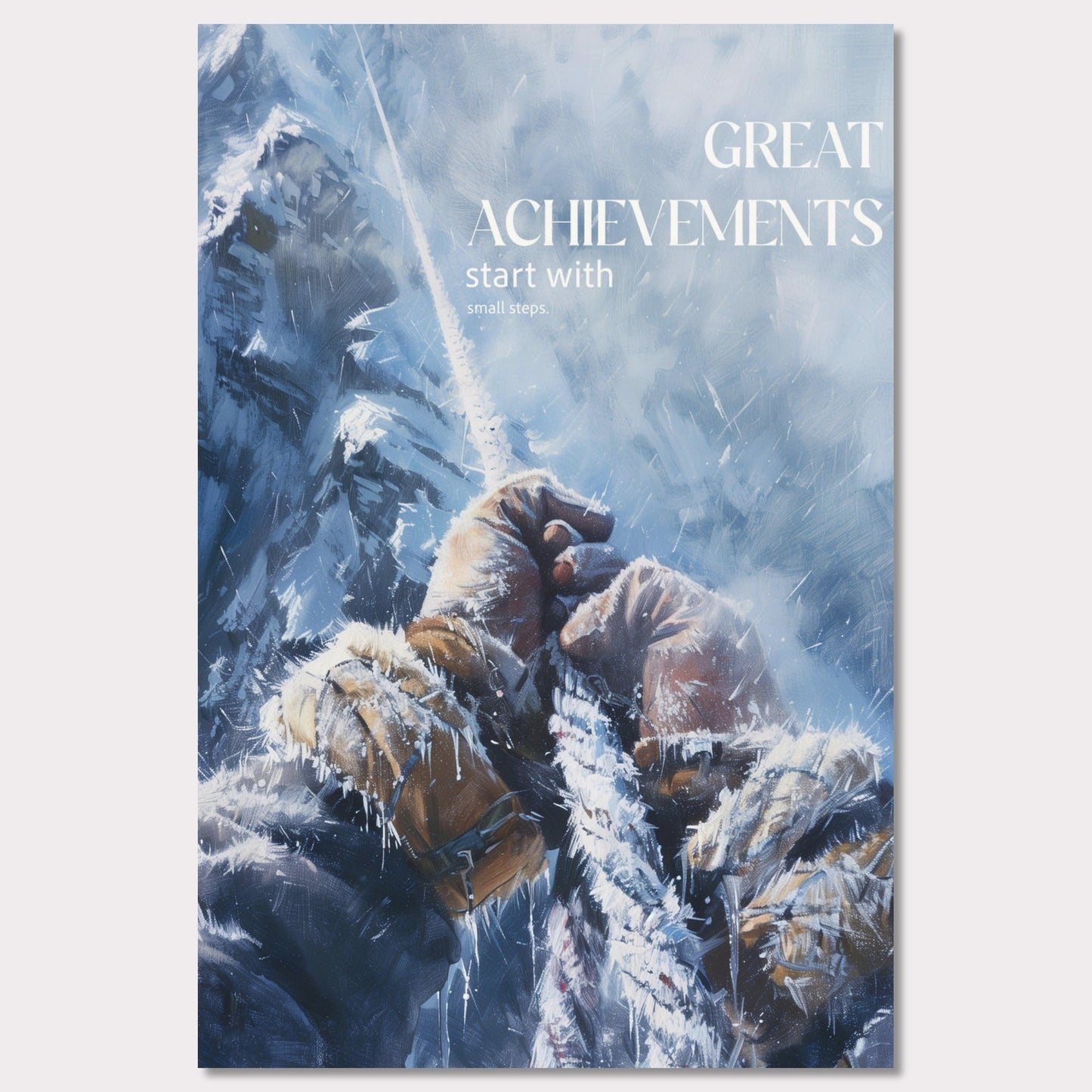 Poster titled 'Great achievements start with small steps' from ArtDarts