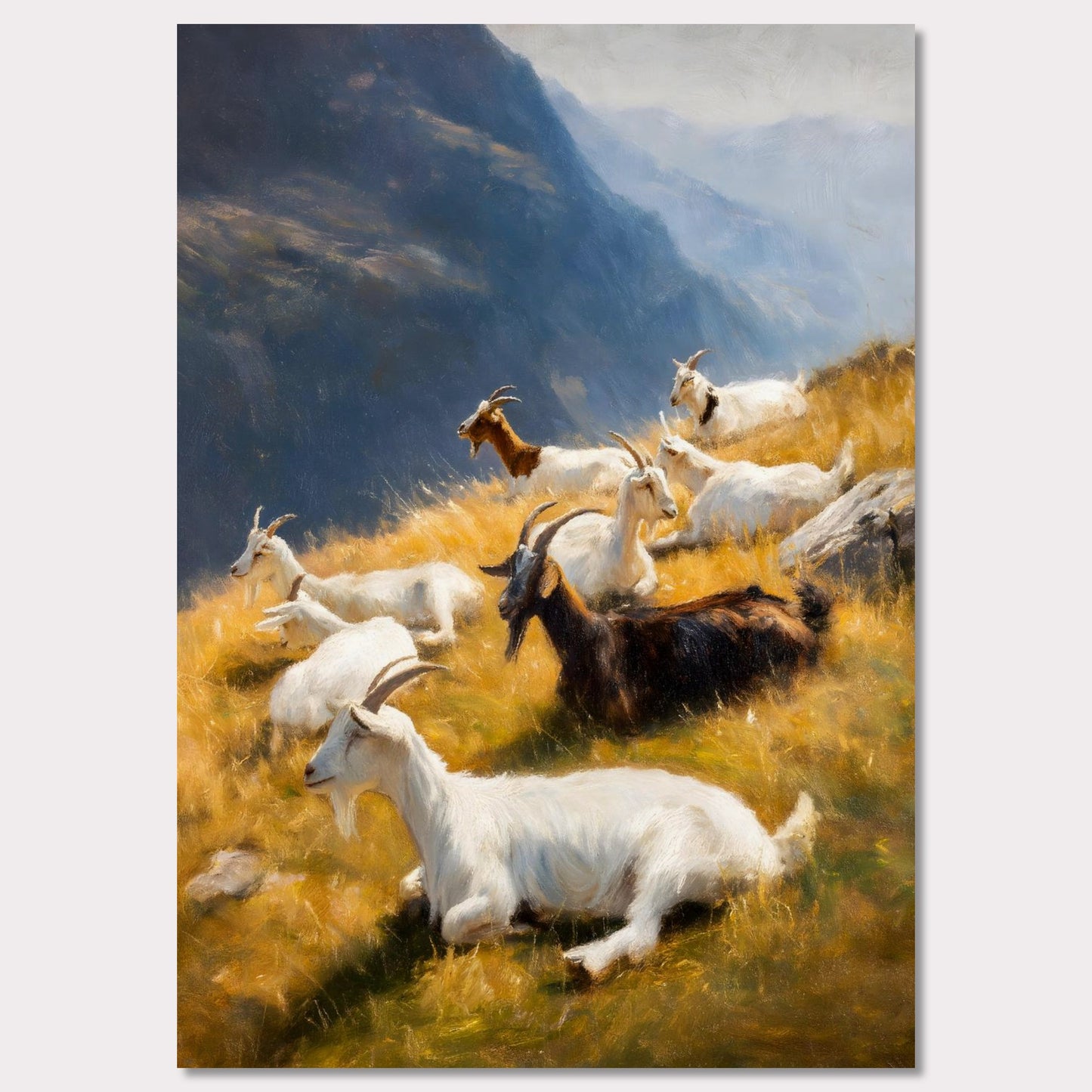 Poster titled 'Goats on the Ridge' from ArtDarts