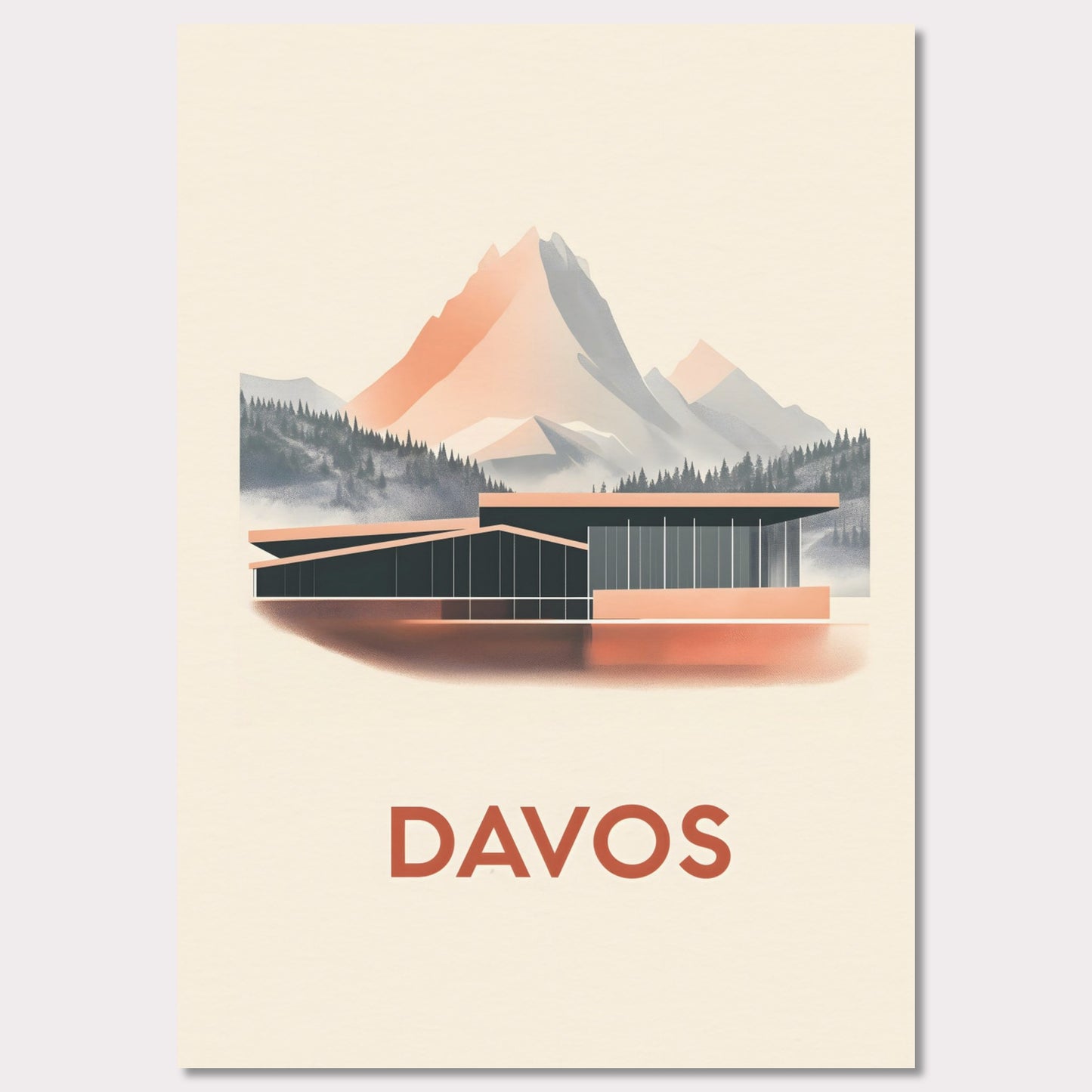 Poster titled 'Davos – Alpine Elegance' from ArtDarts