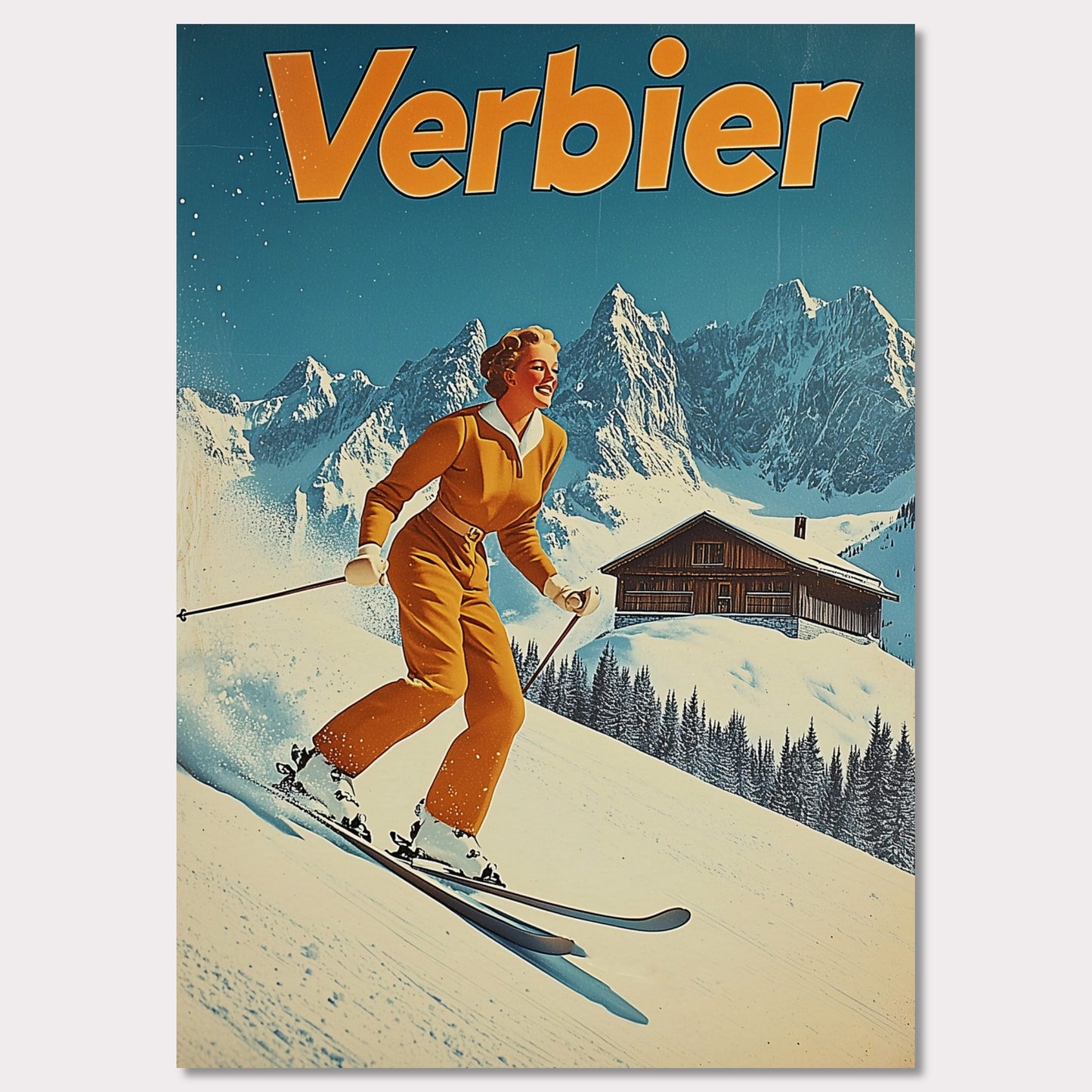 Poster titled 'Verbier Skiing' from ArtDarts