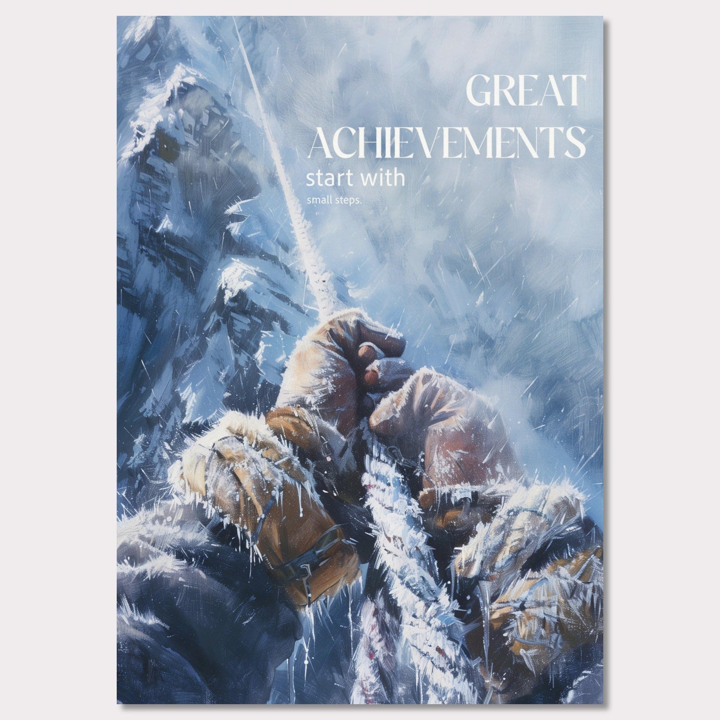 Poster titled 'Great achievements start with small steps' from ArtDarts