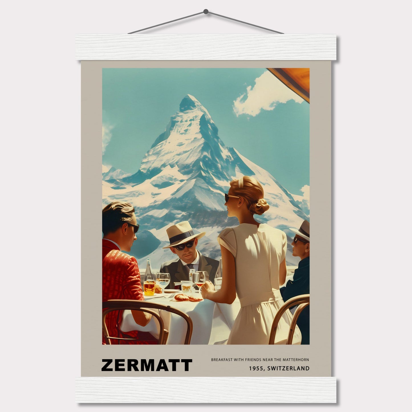 Poster titled 'Breakfast in Zermatt with Hanger' from ArtDarts
