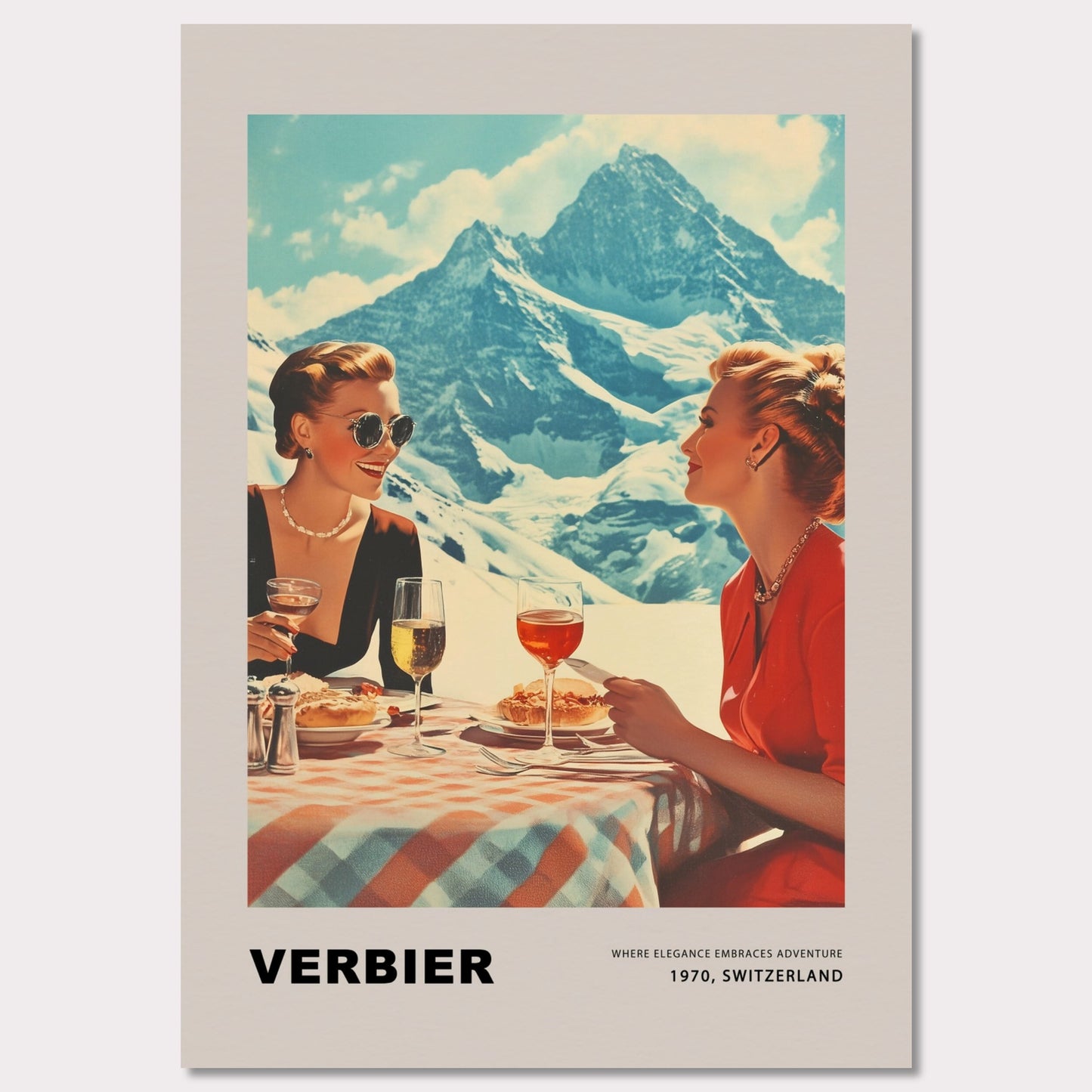 Poster titled 'Verbier. Where elegance embraces adventure' from ArtDarts