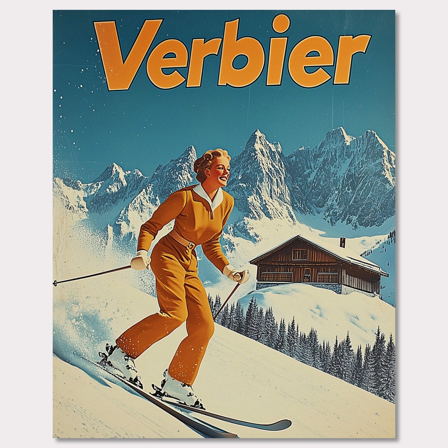 Poster titled 'Verbier Skiing' from ArtDarts