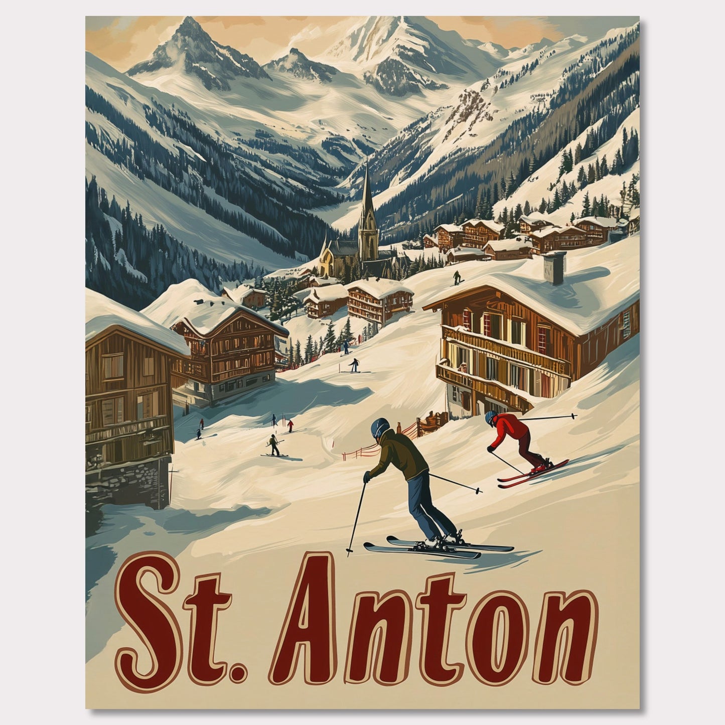 Poster titled 'St. Anton - Alpine Adventure' from ArtDarts