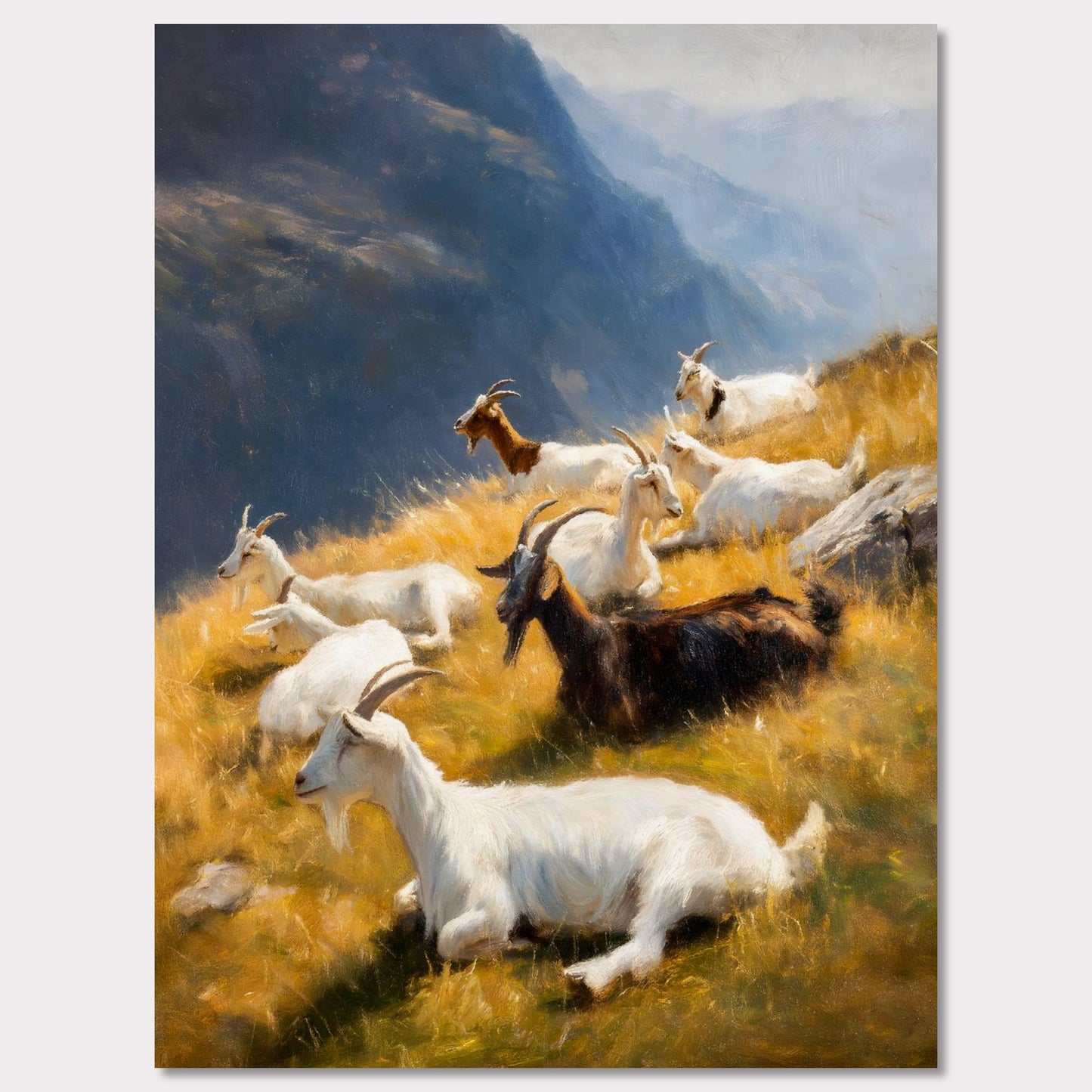 Poster titled 'Goats on the Ridge' from ArtDarts