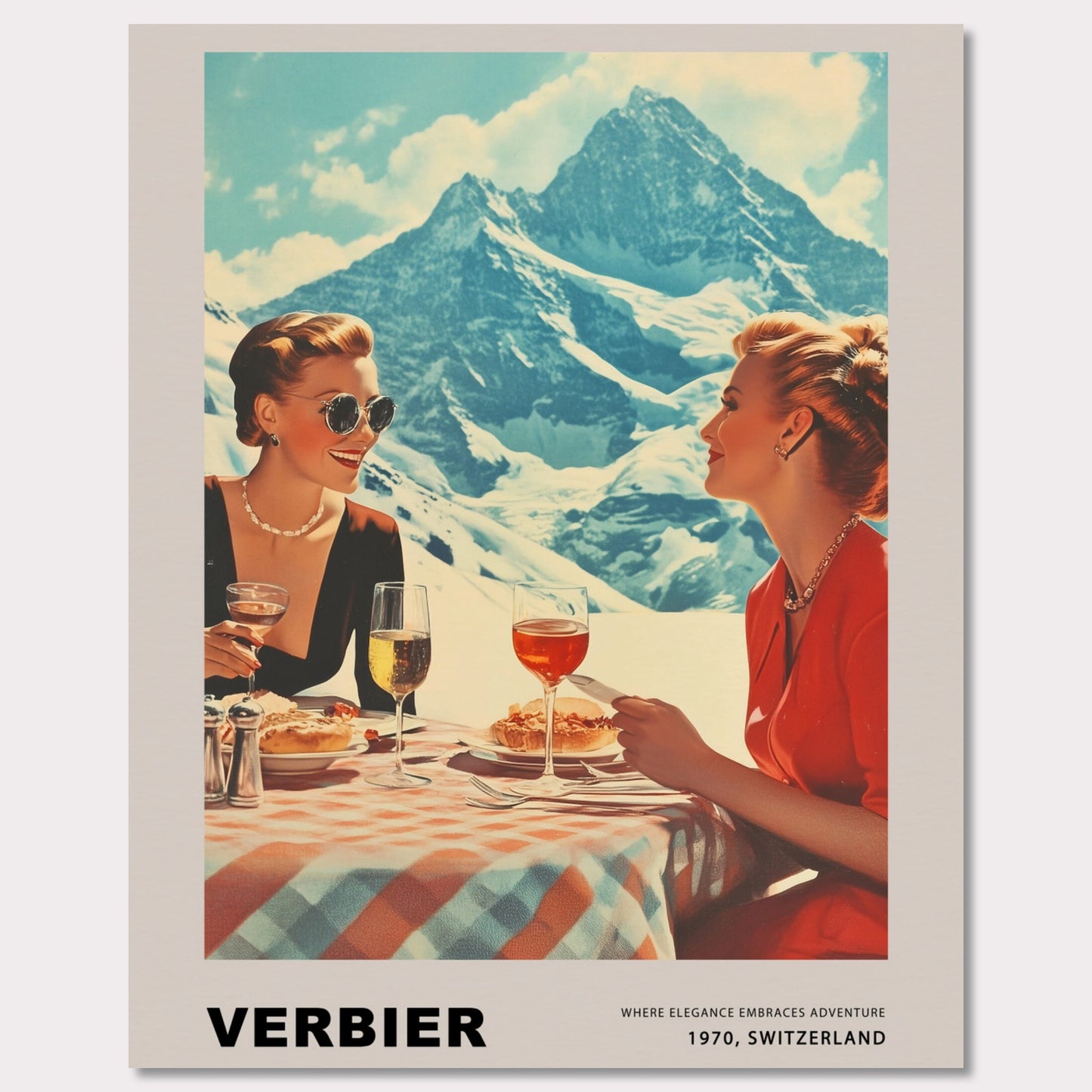 Poster titled 'Verbier. Where elegance embraces adventure' from ArtDarts
