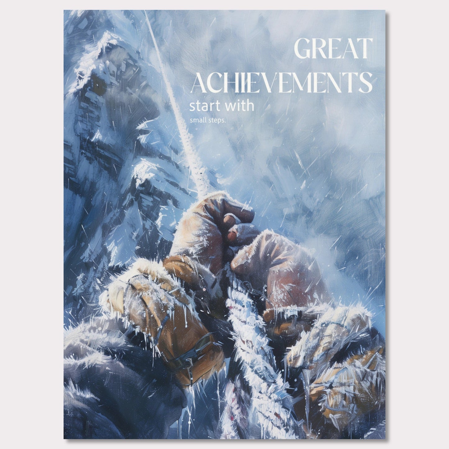 Poster titled 'Great achievements start with small steps' from ArtDarts